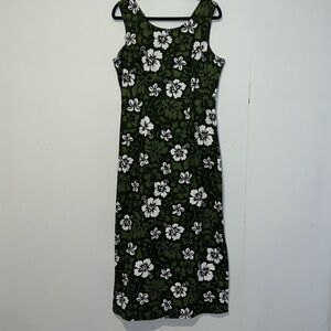 Aloha Republic Green and White Sleeveless Maxi Dress ZZ16